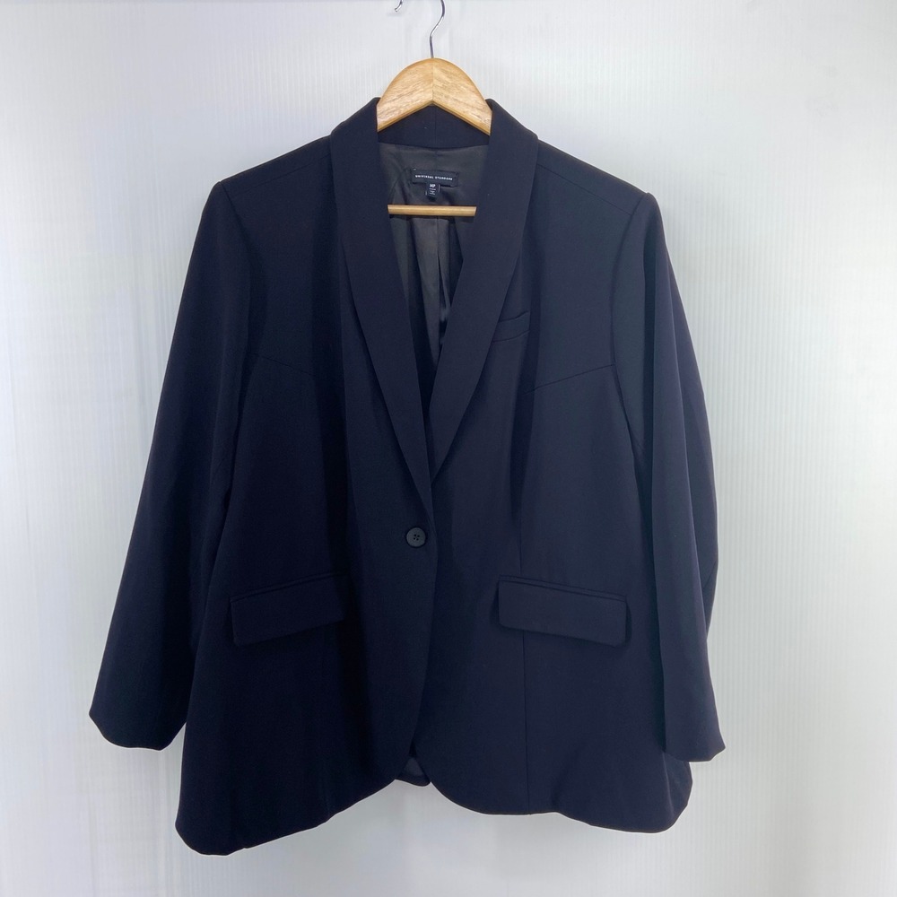 Universal Standard Black Oversized Blazer Single Button Womens Medium Petite